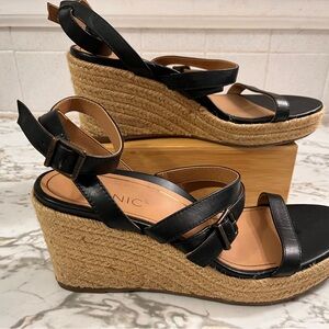 Vionic Women’s Black Capri Sabina Espadrille Wedges